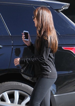 Lea Michele in Tights Out in Hollywood