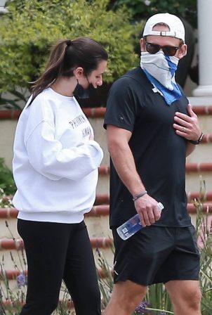 Lea Michele - Walk with her husband Zandy Reich in Los Angeles
