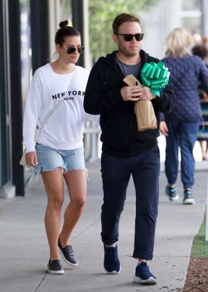 Lea Michele with her boyfriend in Los Angeles