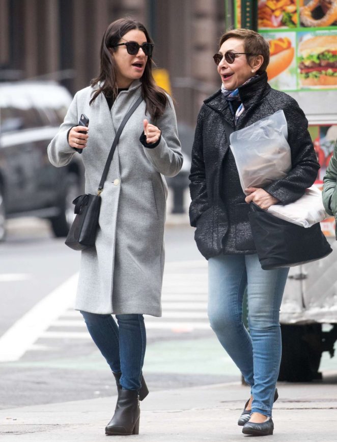 Lea Michele with her mother out in New York City