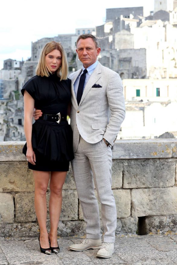 Lea Seydoux and Daniel Craig on location in Italy for the up-coming James Bond action thriller 'No Time To Die'
