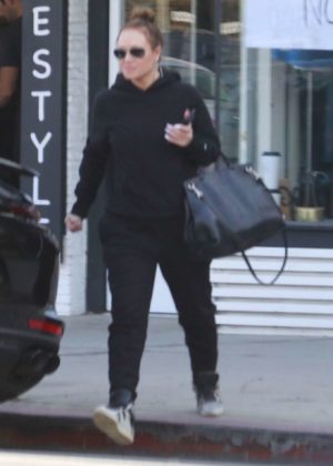 Leah Remini in Black - Out for lunch in Studo City