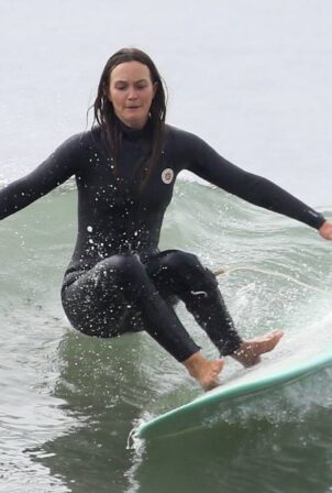 Leighton Meester - Catching waves in Malibu