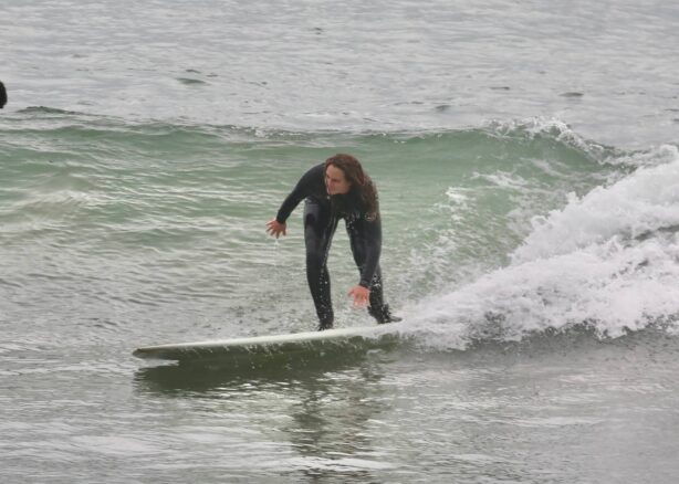 Leighton Meester - goes out for a surf session in Malibu