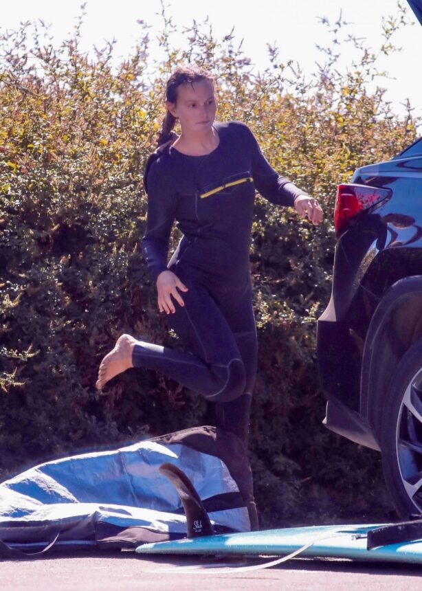 Leighton Meester - On a solo surf session in Malibu