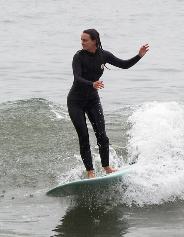 Leighton Meester - shows her surfing skills in Malibu