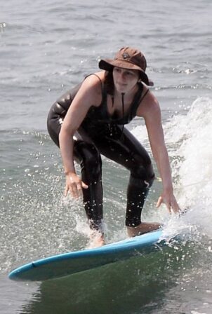 Leighton Meester - Surfing candids in Malibu