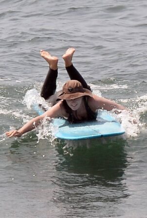 Leighton Meester - Surfing candids in Malibu