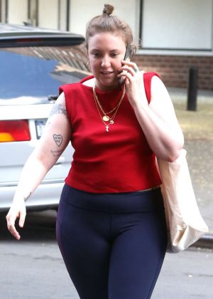 Lena Dunham in Tights - Out in New York