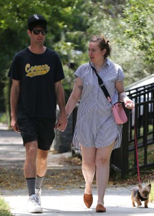 Lena Dunham with her boyfriend out in Los Angeles