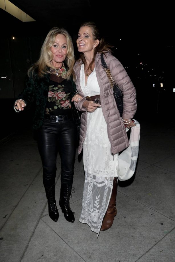 Lena Jolton - Pictured outside Craig's with a friend in West Hollywood