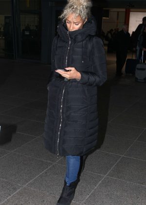 Leona Lewis at Heathrow Airport in London