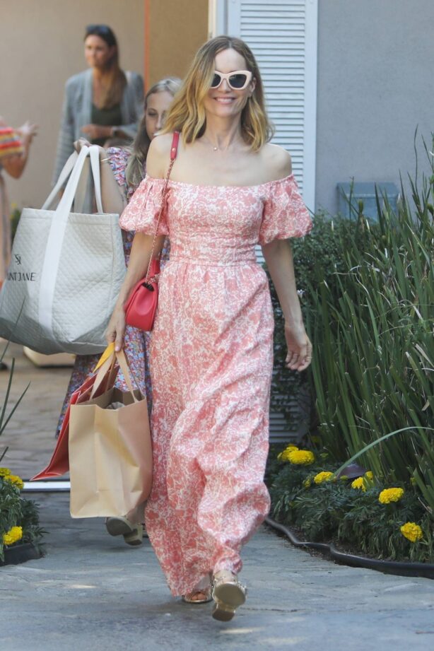 Leslie Mann - Seen in pink at the Day of Indulgence Party in Brentwood