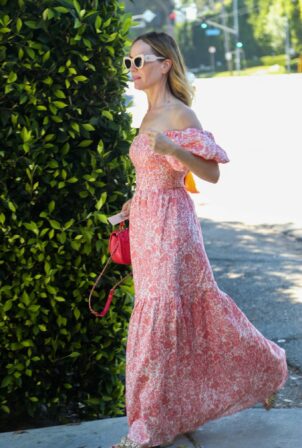 Leslie Mann - Seen in pink at the Day of Indulgence Party in Brentwood.