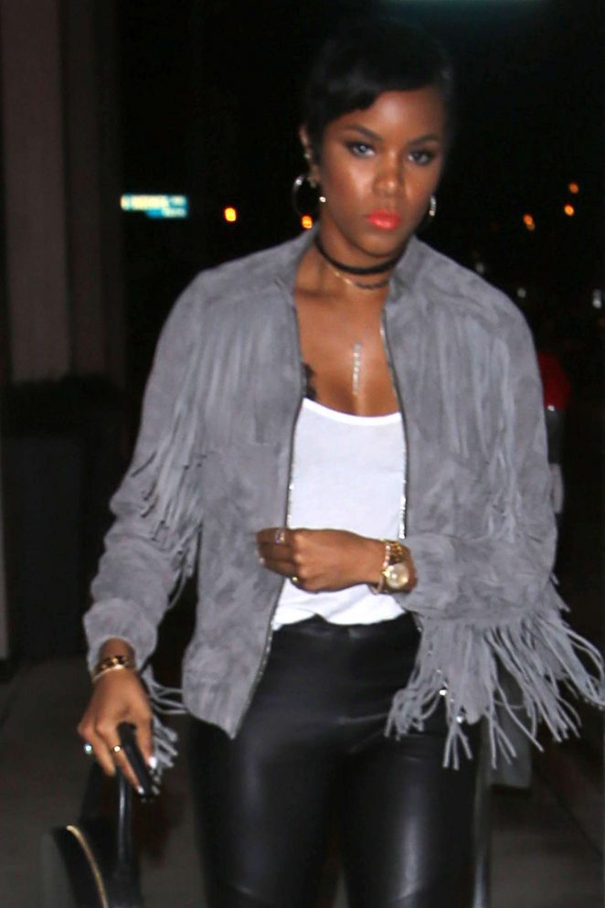 LeToya Luckett in leather at Catch LA in West Hollywood