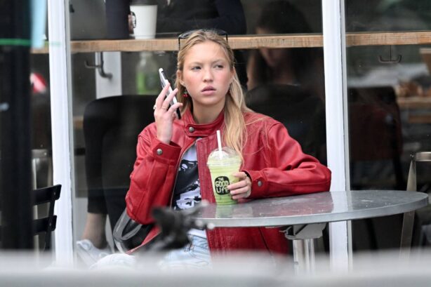 Lila Grace Moss Hack - Seen at Healthy Eating spot ‘The Good Life’ in St Johns Wood