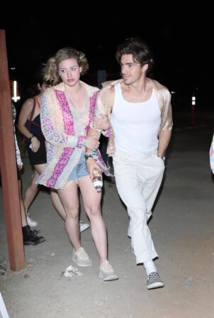 Lili Reinhart - With a mystery man at the Neon Festival - Coachella 2022