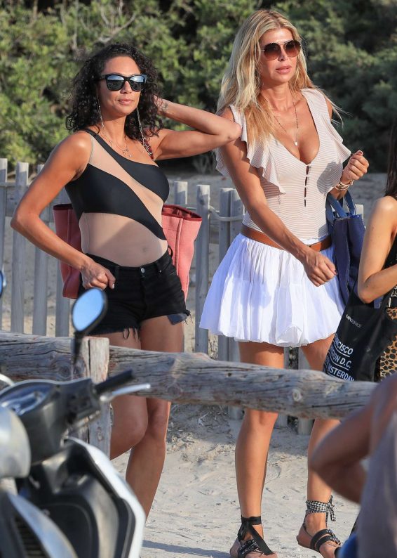 Lilly Becker and Estelle Cruijff - Leaving a beach restaurant in Ibiza