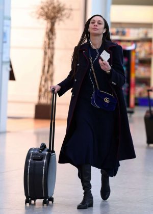 Lilly Becker - Arrives at Heathrow Airport in London