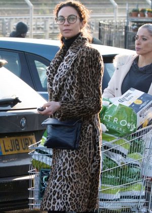 Lilly Becker in Animal Print Coat - Shopping in London