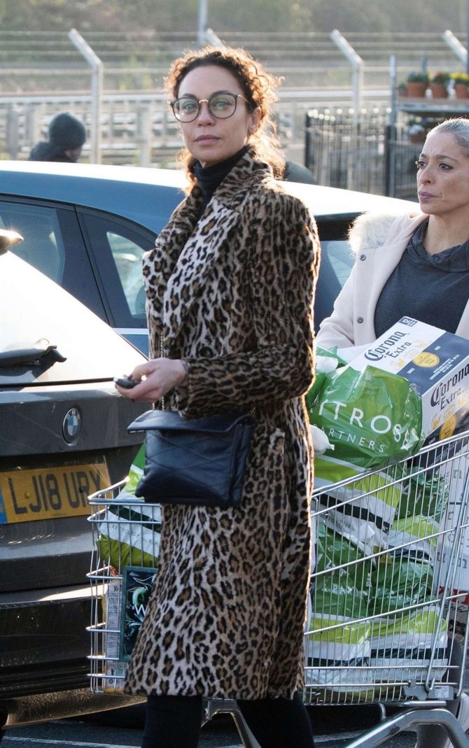 Lilly Becker in Animal Print Coat - Shopping in London