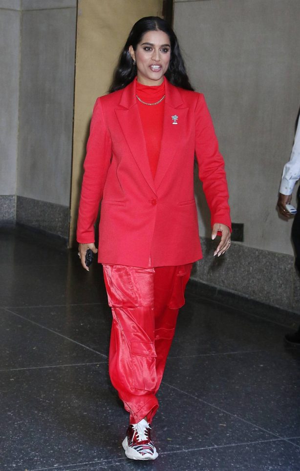 Lilly Singh - In a Vibrant red suit at NBC's Today Show in New York