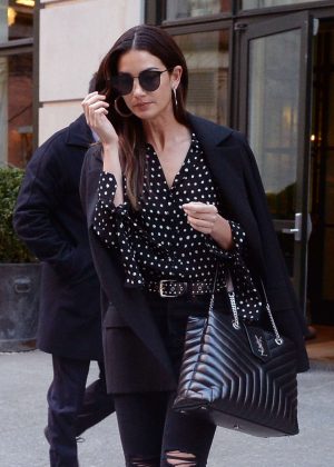 Lily Aldridge - Leaving her hotel in New York City