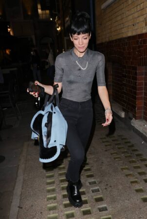 Lily Allen - In a black denim at 2.22 Ghost Story theatre performance in London