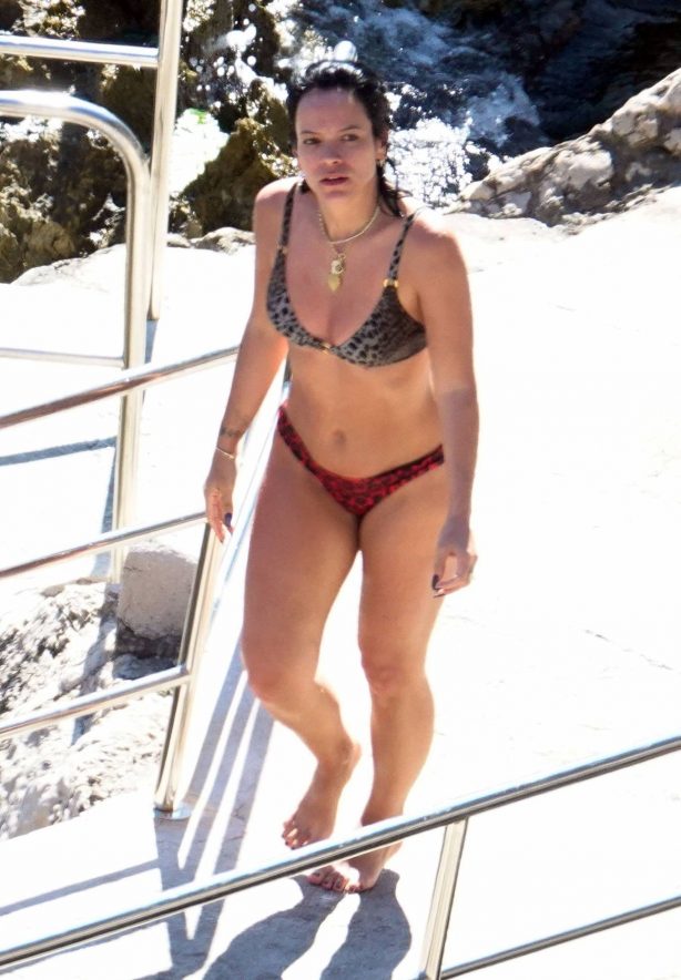 Lily Allen - In animal printed bikini on holidays in Capri