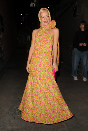 Lily Allen - Photographed in a floral dress at Duke of York Theatre in London