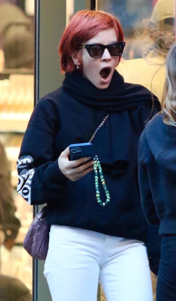 Lily Allen - Seen on a coffee run after shopping at Sephora in NYC