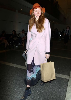 Lily Cole at LAX Airport in Los Angeles