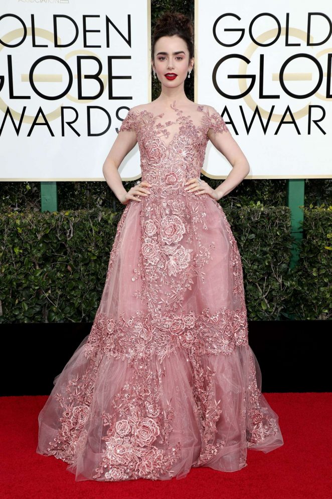 Lily Collins - 74th Annual Golden Globe Awards in Beverly Hills