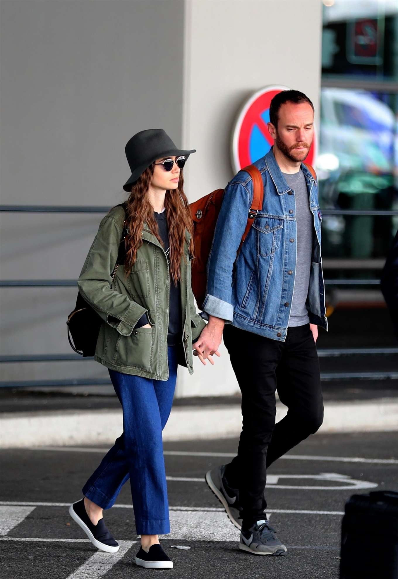 Lily Collins and her boyfriend Charlie McDowell - Arrived in Paris-09 ...