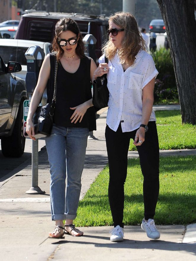 Lily Collins and her mother Jill Tavelman out in West Hollywood