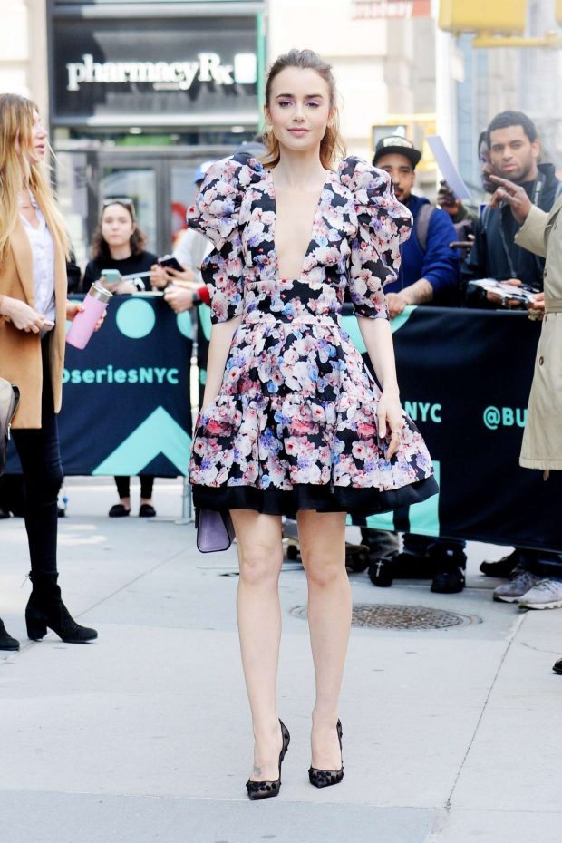 Lily Collins - Arrives at AOL Build in NYC