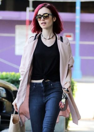 Lily Collins at Earthbar in West Hollywood