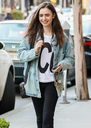 Lily Collins at Gratitude in Beverly Hills