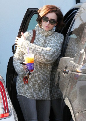 Lily Collins at her Office in West Hollywood