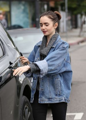 Lily Collins at The Dry Cleaners in Beverly Hills