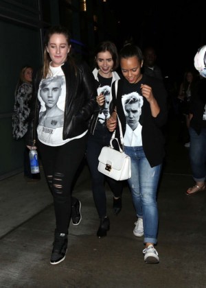 Lily Collins - Attends the Justin Bieber Concert in Los Angeles