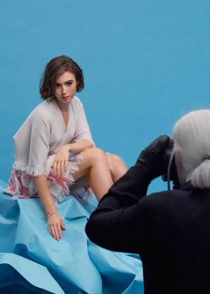 Lily Collins - Barrie Knitwear SS Photoshoot 2015 (Behind The Scenes)