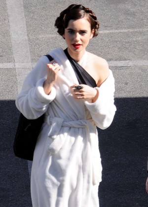 Lily Collins - Filming 'The Last Tycoon' in LA