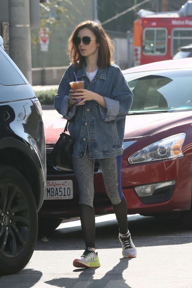 Lily Collins - Gets a Coffee in Los Angeles