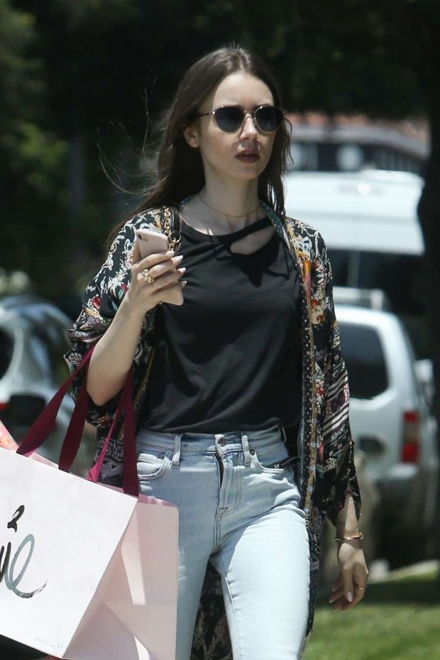 Lily Collins - Heads to a birthday party in LA