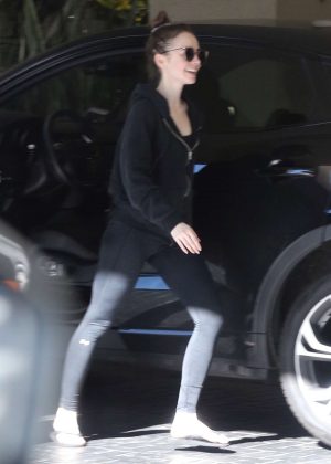Lily Collins - Hits the gym in LA