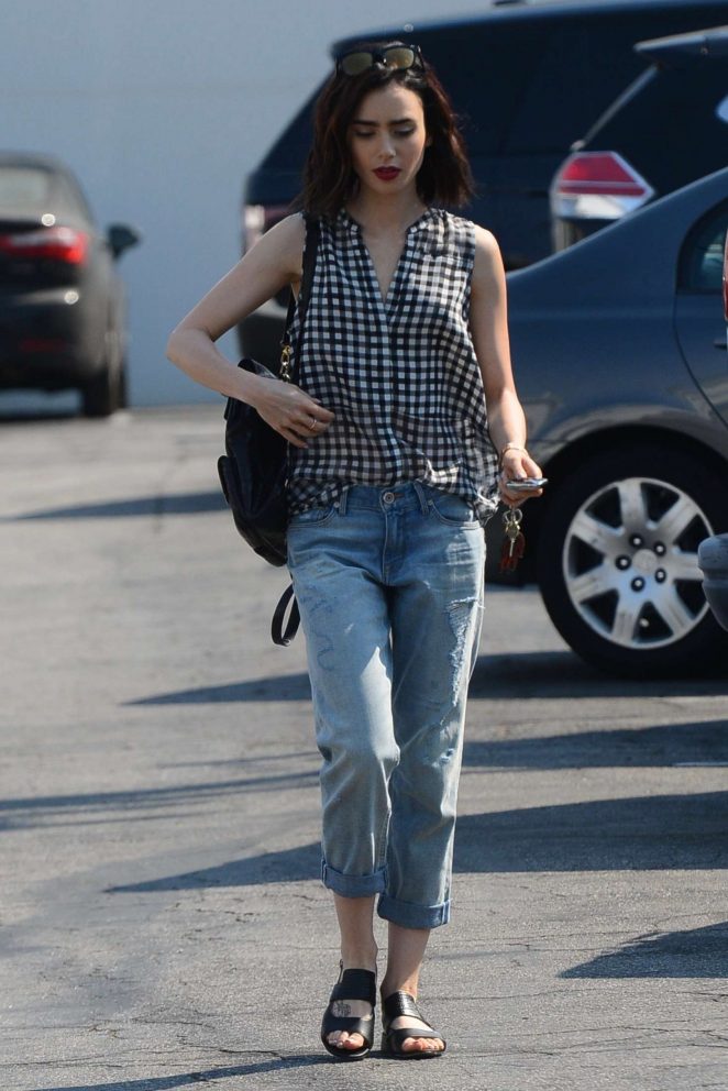 Lily Collins in Jeans out in West Hollywood