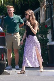 Lily Collins in Long Skirt - Out in West Hollywood
