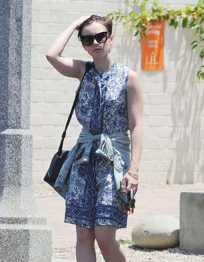 Lily Collins in Mini Dress Out in LA