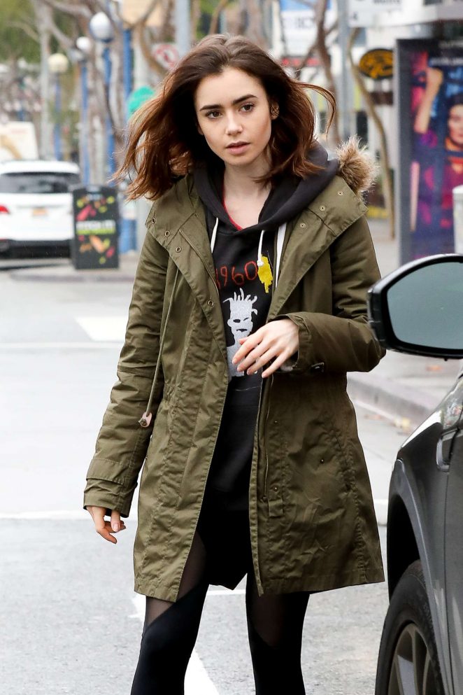 Lily Collins - Leaves gym session in West Hollywood